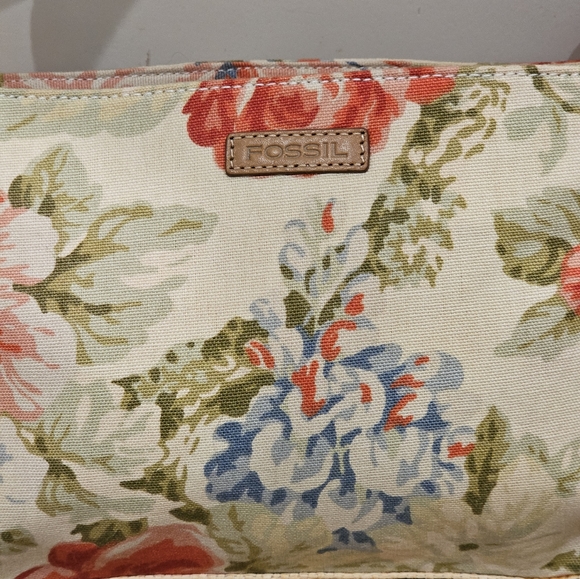 Floral print Fossil canvas and woven straw handbag - Picture 2 of 10